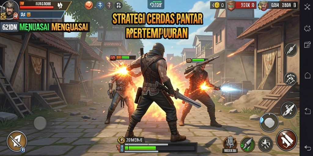 Screenshot gameplay 62IDN menampilkan pertempuran strategis yang menegangkan.