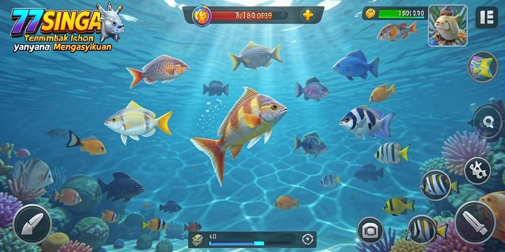 Tampilan gameplay menarik dari 77SINGA yang penuh warna