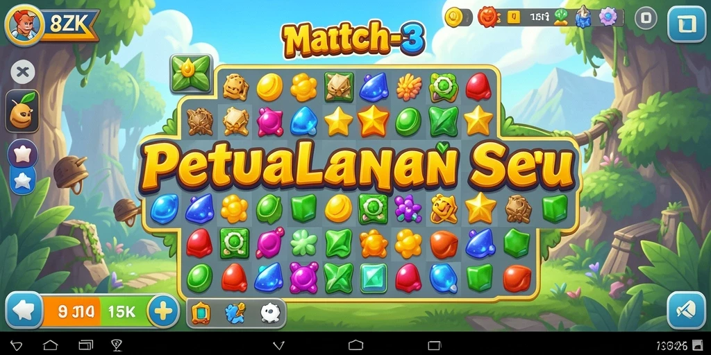 Screenshot gameplay 8ZK menampilkan pertempuran warna-warni yang menantang.