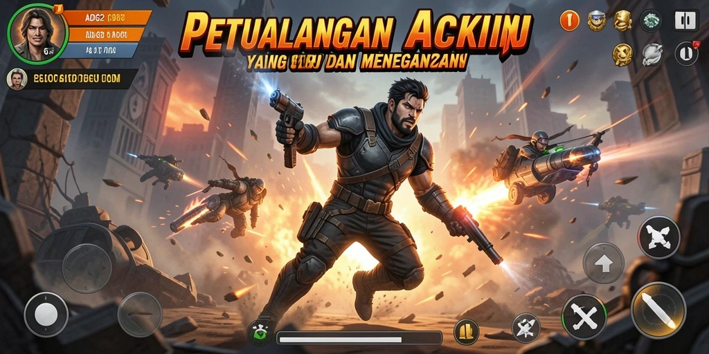 Screenshot ADG62 menampilkan aksi pertarungan mendebarkan di medan perang.