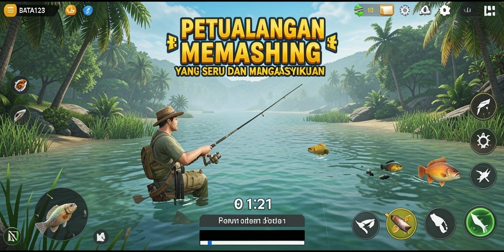 Tampilan gameplay BATA123 dengan aksi memancing yang mendebarkan.