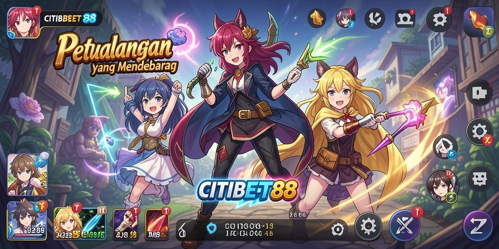 Screenshot CITIBET88 menampilkan karakter dan pertarungan seru dalam gameplay Anime.