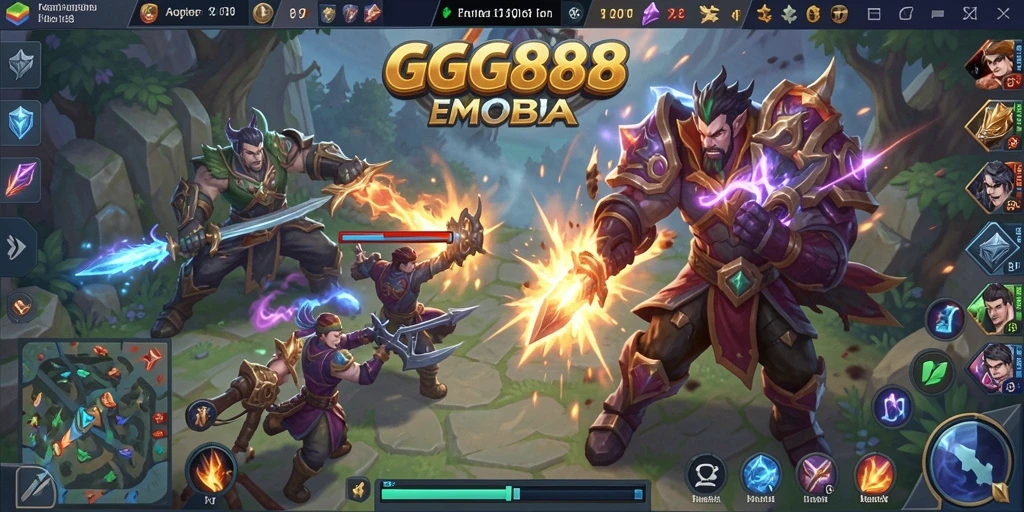 Tampilan seru aksi gameplay MOBA GGG888.