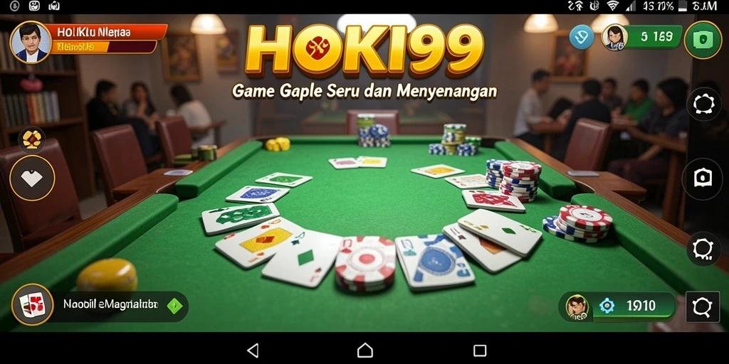 Tampilan layar permainan Gaple HOKI99 yang menarik dan interaktif.