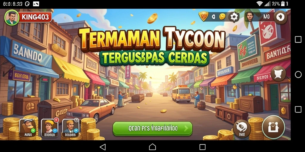 Screenshot KING403 menampilkan gameplay Tycoon yang mendebarkan.