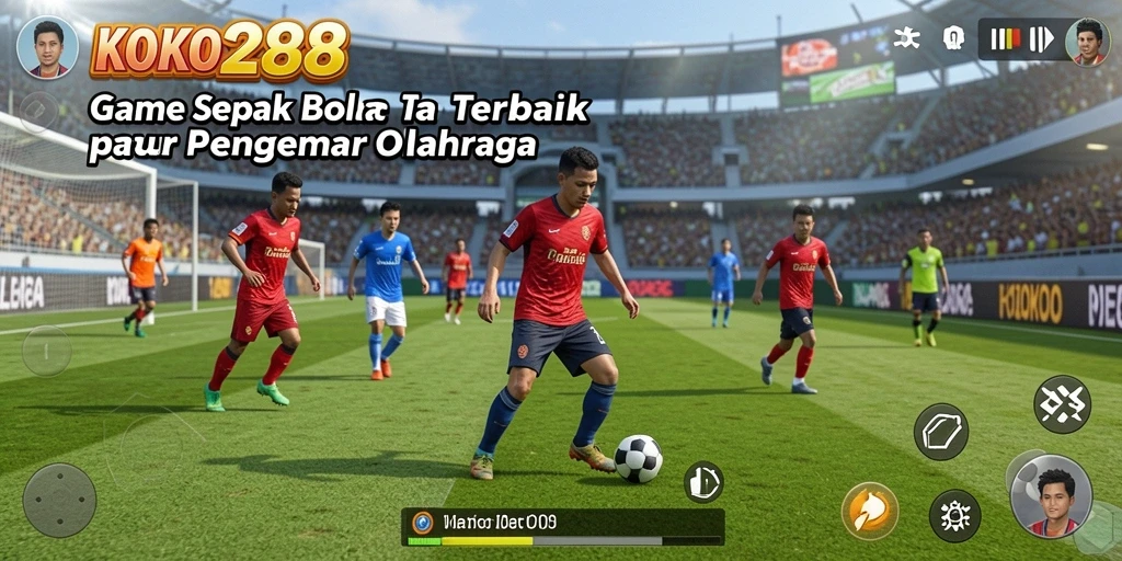 Tampilan gameplay KOKO288 yang mendebarkan saat pertandingan sepak bola.