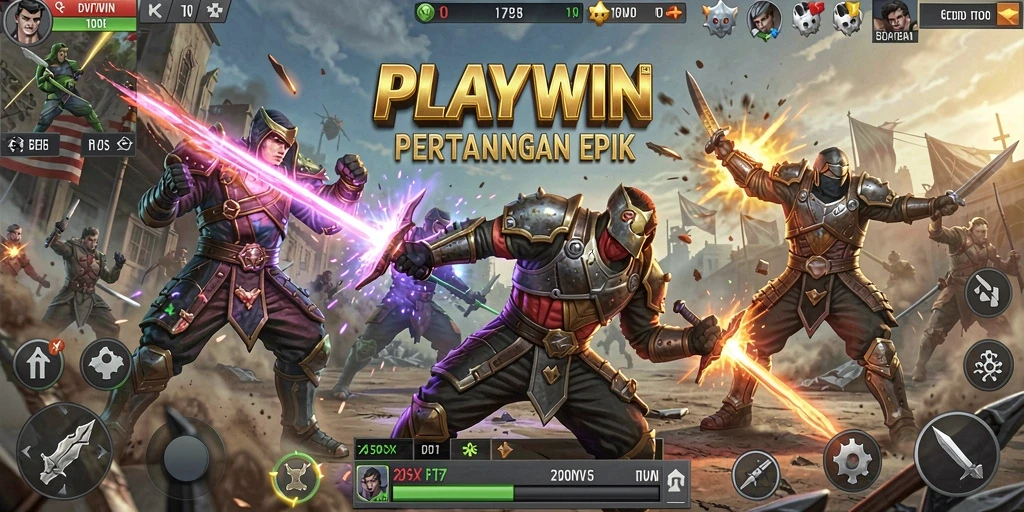 Gambar gameplay menegangkan dari permainan Battle Royale PLAYWIN.