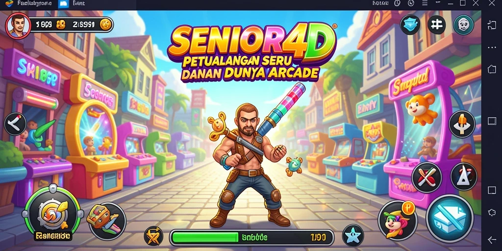 Screenshot utama SENIOR4D menunjukkan gameplay seru dan penuh aksi.