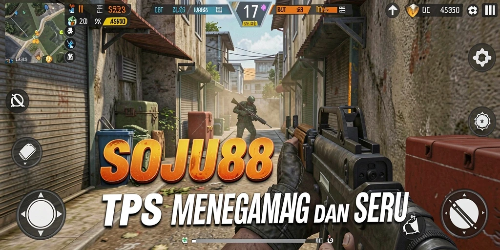 Tangkapan layar gameplay SOJU88 menampilkan aksi tembak-menembak yang intens.