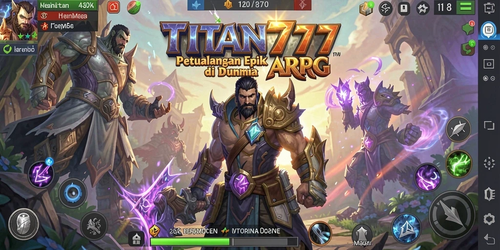 Tampilan gameplay seru dalam dunia fantasi TITAN777.