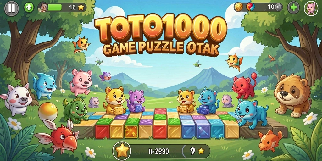 Tangkapan layar menampilkan gameplay menantang TOTO1000 dengan puzzle seru.
